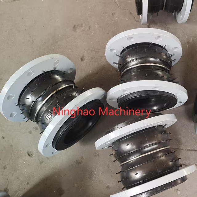 PN16 Double Ball Rubber Expansion Joint with Stainless Steel Flanges
