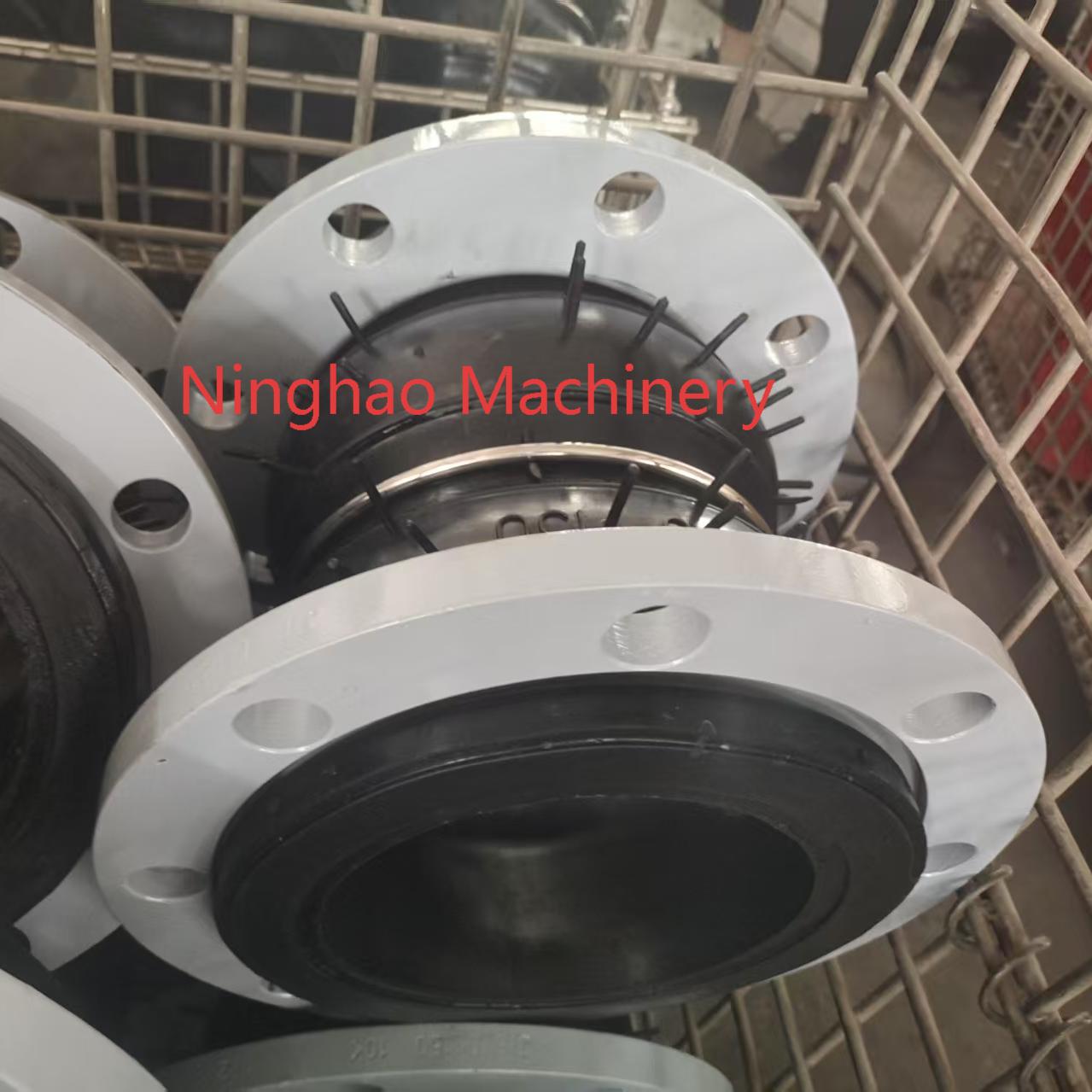 Double Sphere Flanged Pipeline Expansion Joint HVAC EPDM Rubber Compensator 